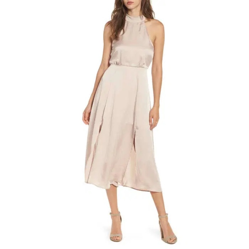 ASTR the Label Satin Halter Dress